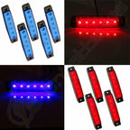 Set of 2 Sealed 12V 6 LED Side Marker Indicator Lights for Bus Van Truck