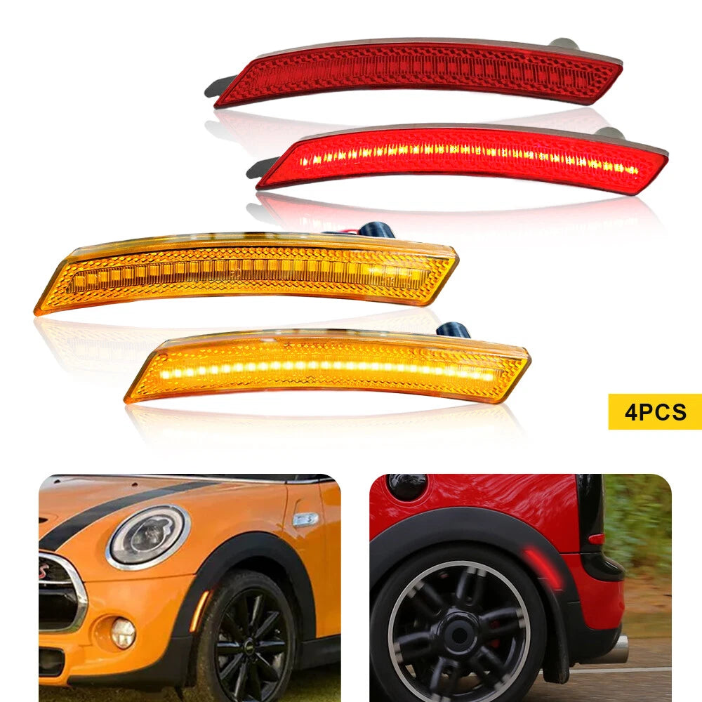Amber LED Front Red Rear Wheel Arch Side Marker Light for MINI Cooper (2007–2016)