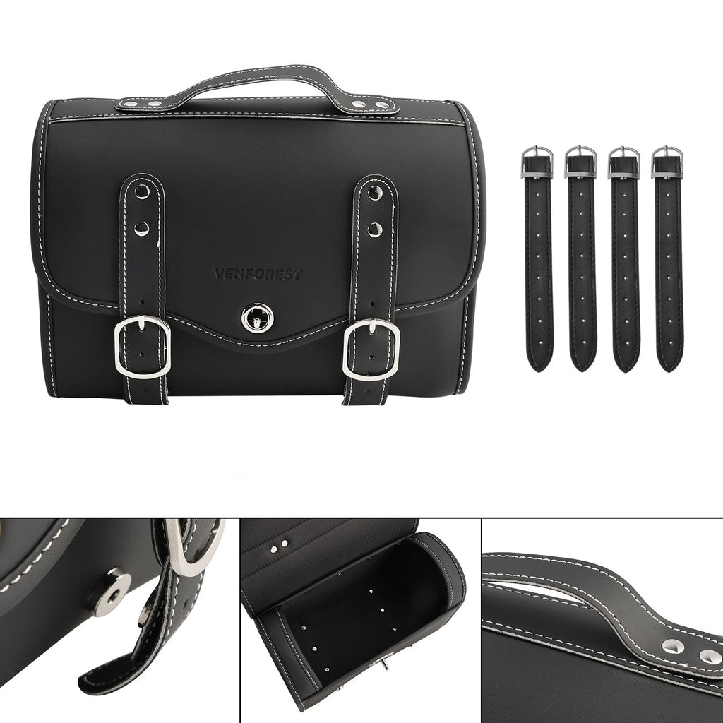 Saddlebag Side Storage Tail Bag for Motorcycle (Universal, Black)