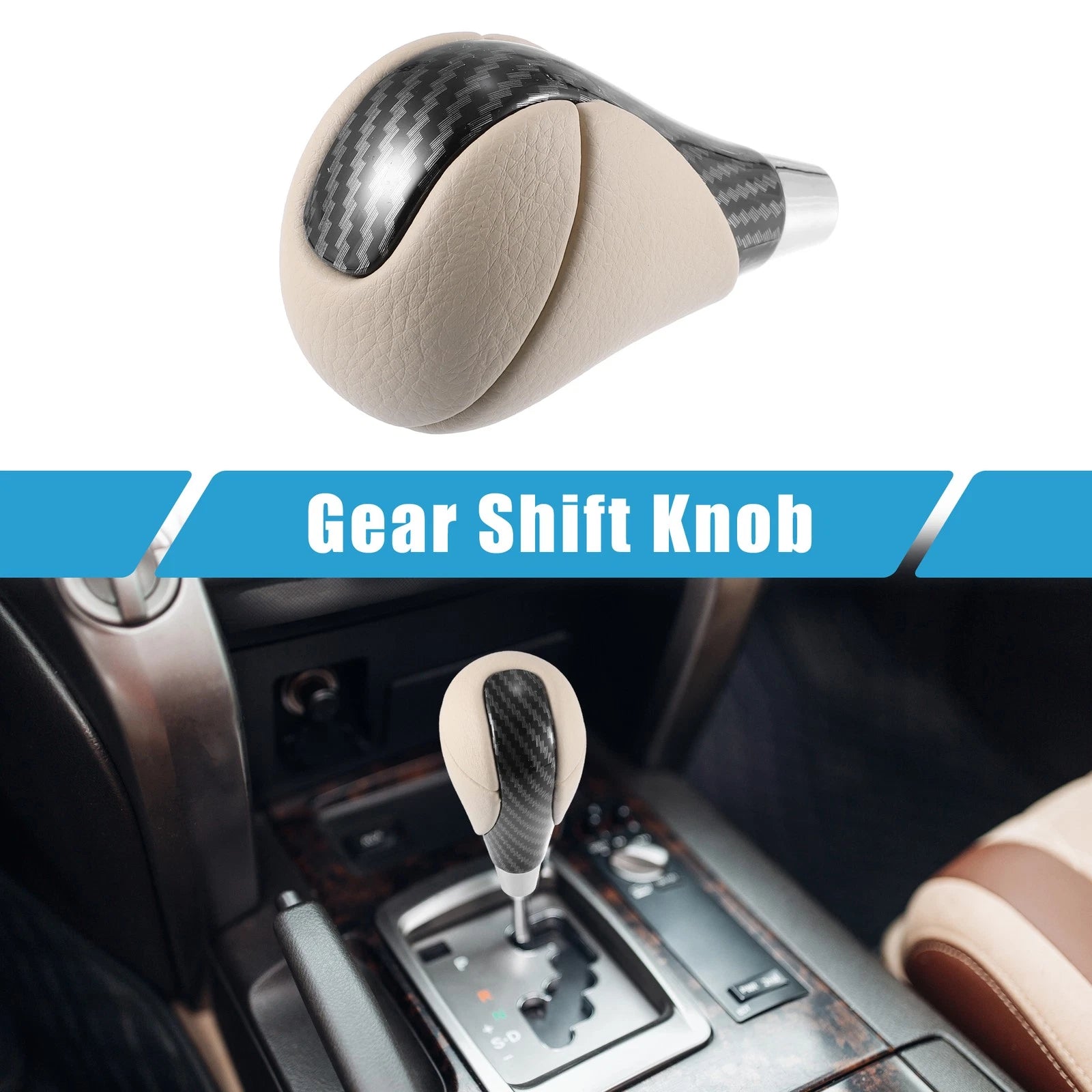 Gear Shift Knob for Lexus Toyota (Beige Black)