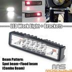 6'' LED Work Light Bar Fog Spot Flood Lights for Harley Dyna FXDWG FXDL FXDF (2006-2023)