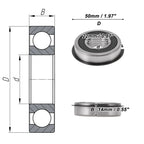 Deep Groove Ball Bearings 62/22NR2RS for Scooter Skateboard (22x50x14mm)