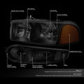 Tinted Amber Side Headlight Bumper Lamps for GMC Sierra/Yukon (2001–2007)