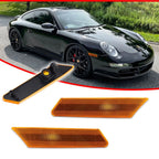 2X Amber Lens Front Side Marker Lights for Porsche 911 (2005–2012)