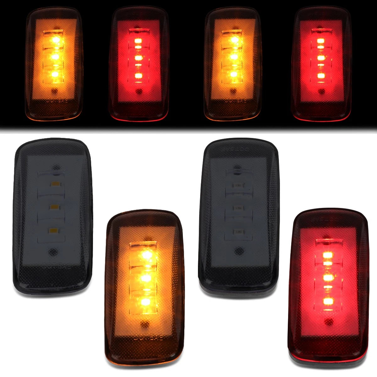 Set of 4 LED Marker Cab Lights for Ram Truck 3500 (2010–2017) Smoked