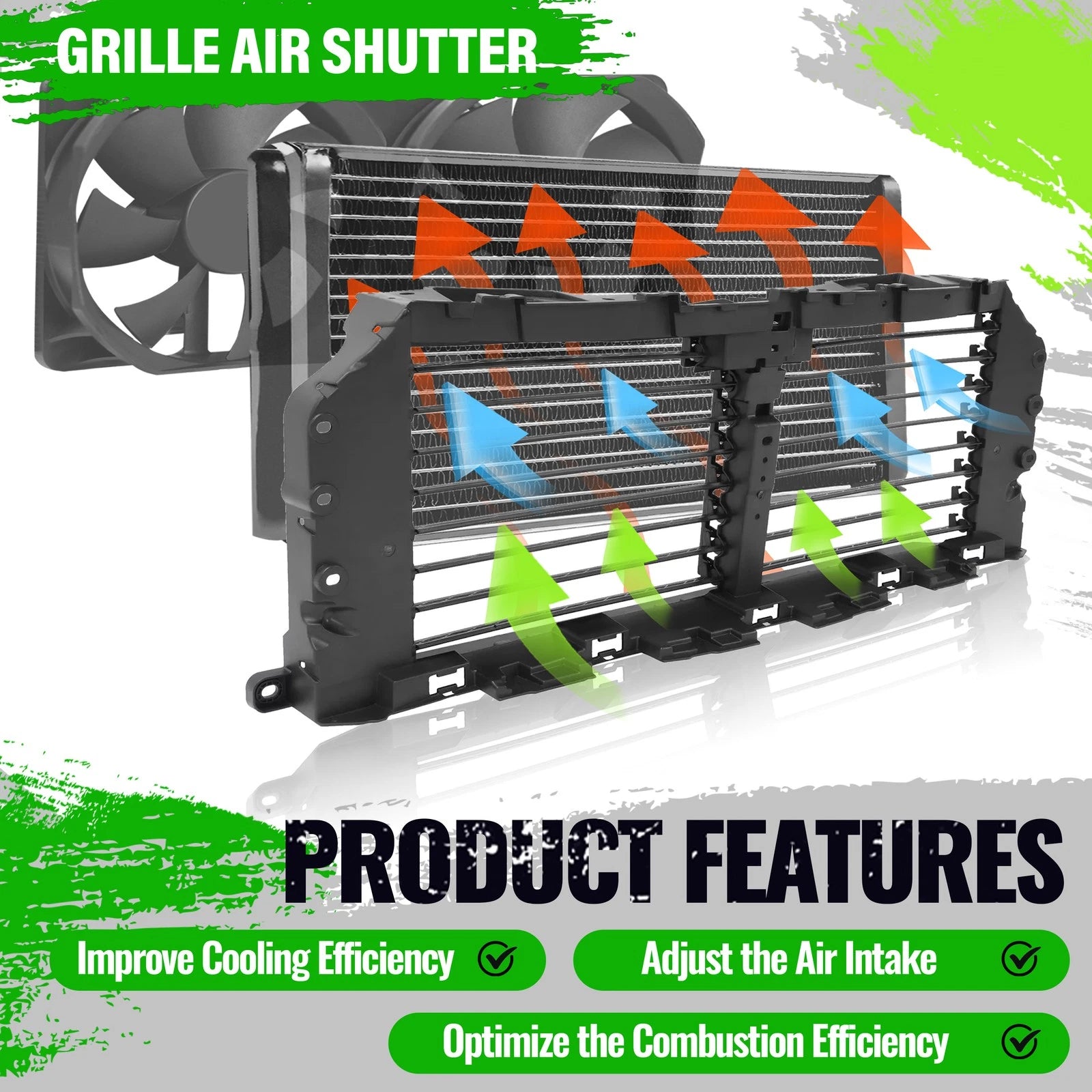 Front Upper Radiator Grille Air Shutter for Ford F-150 (2021–2025)