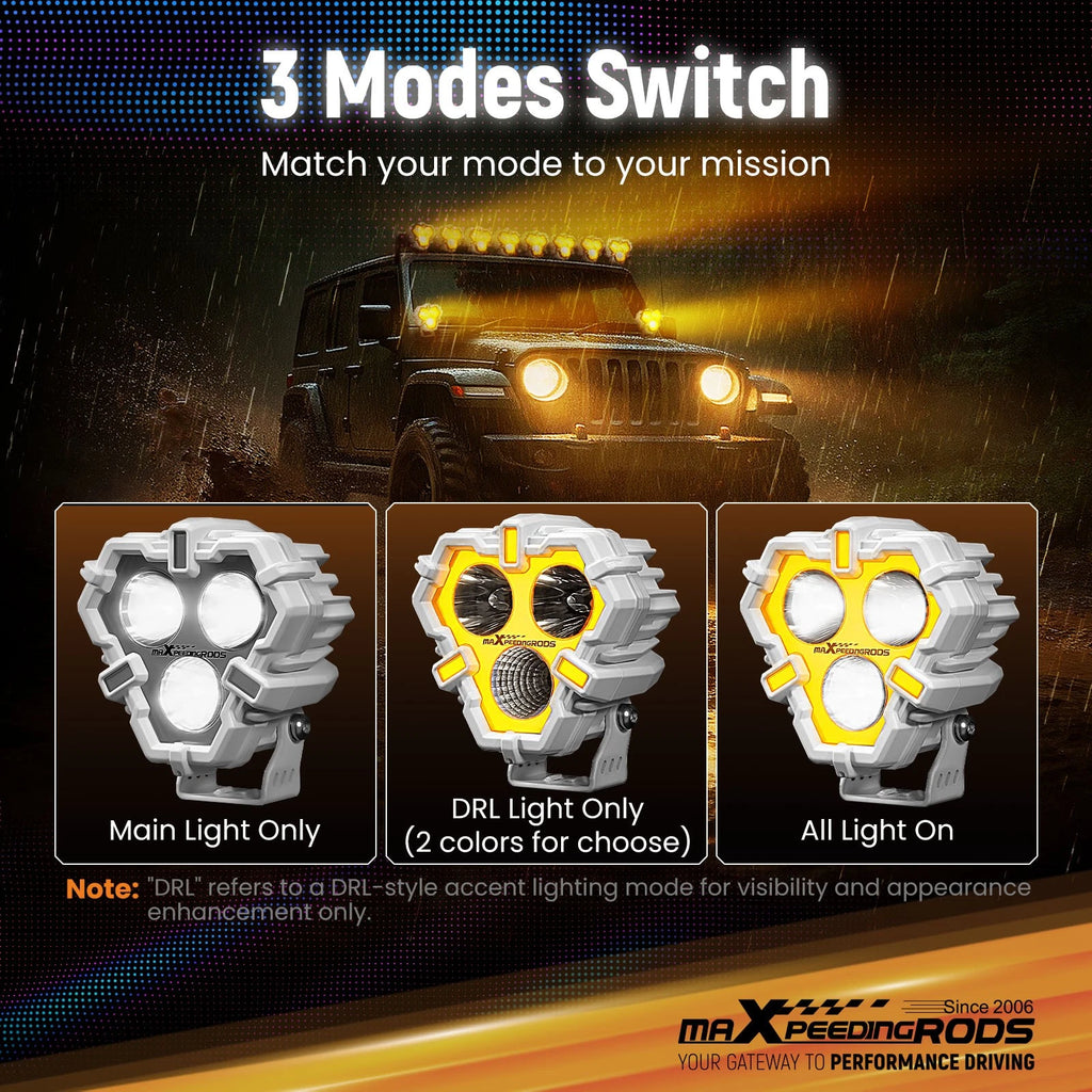 5" LED Pods Work Lights Spot Flood Combo Beam for Jeep ATV UTV