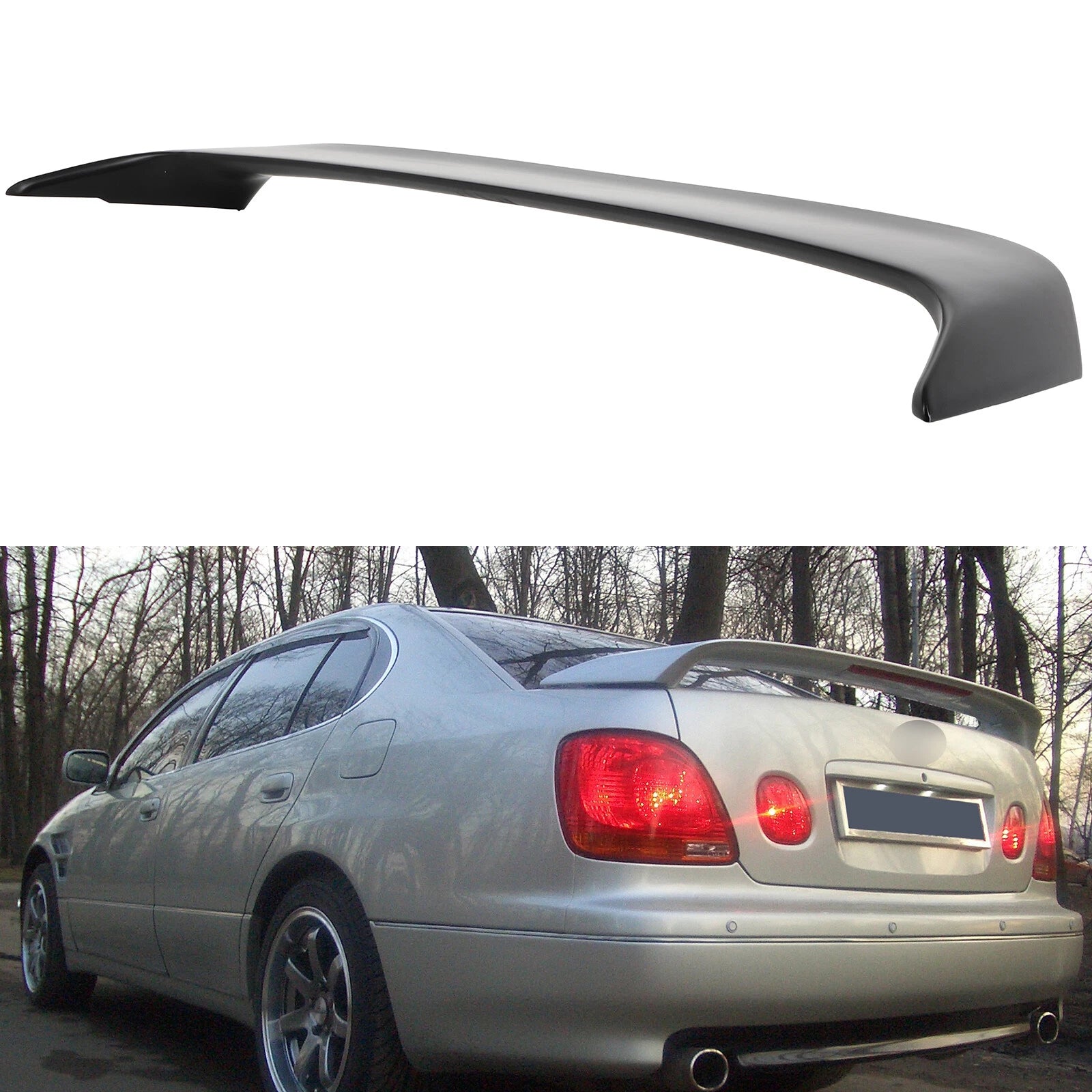 Unpainted Spoiler Wing with LED Brake Light for Lexus GS (1998–2005)