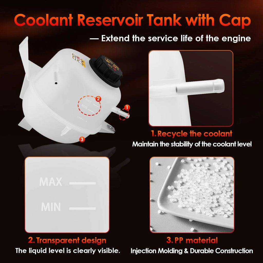 Coolant Reservoir Overflow Tank w/ Cap for Ford Ranger Mazda B2300 (2001–2011)