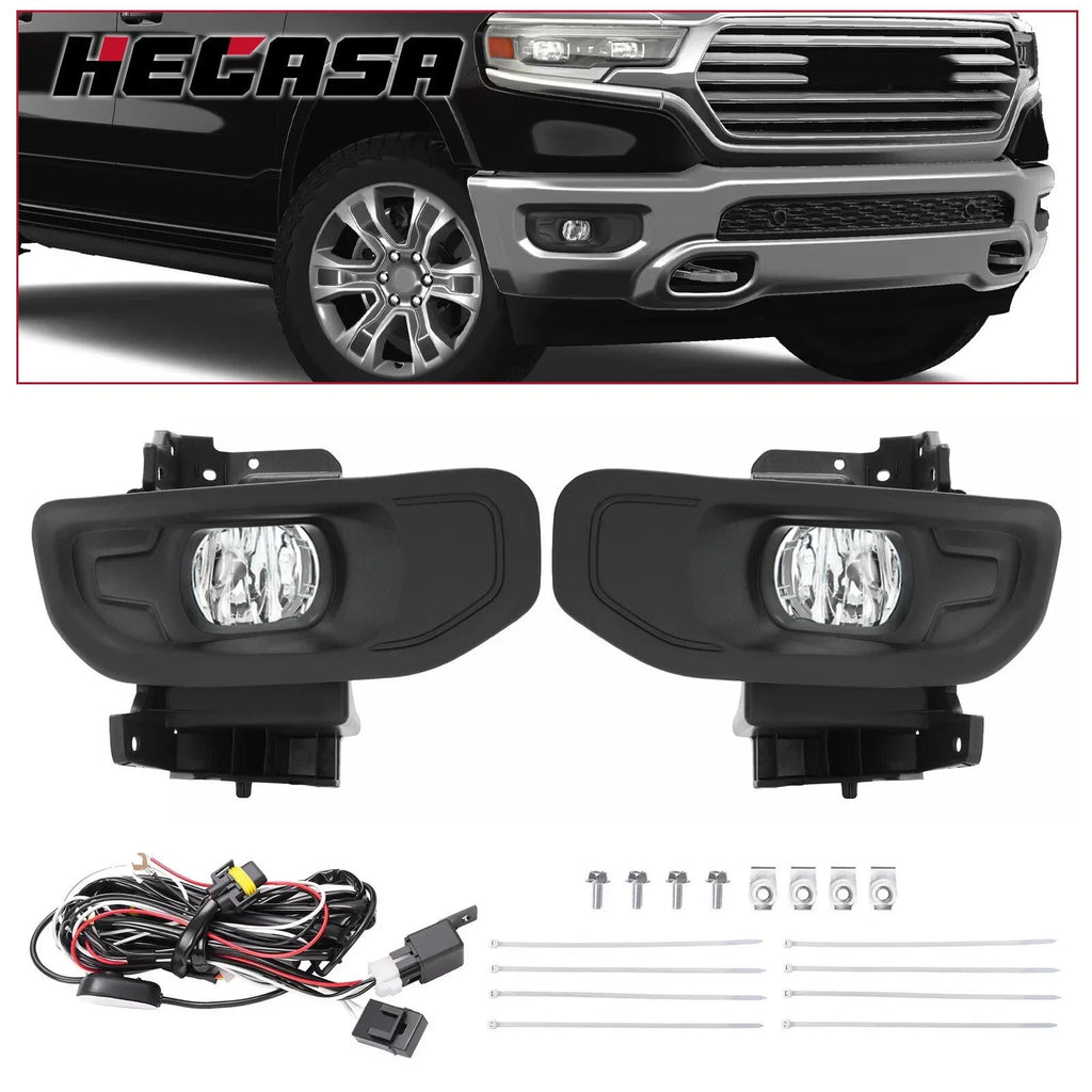 Halogen Fog Lights for Ram 1500 (2019–2024) - Driving Lamps w/ Switch