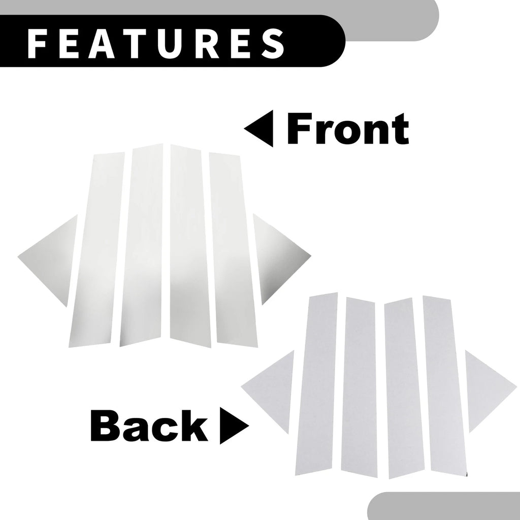 Set of 6 Car Pillar Window Trim Covers for Chrysler 300 300C (2005–2010) Chrome