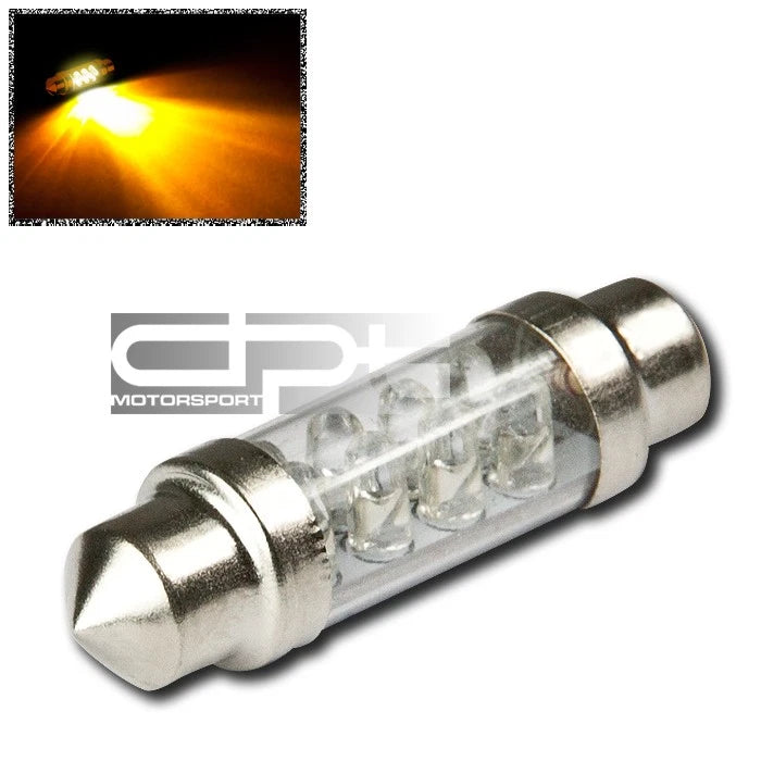3MM/8 Round 36MM-39MM 12V Amber LED Interior Dome/Trunk Light Bulb