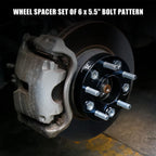 Set of 4 Wheel Spacers Adapters for 6 Lug Vehicles (M12x1.5, 6x5.5")