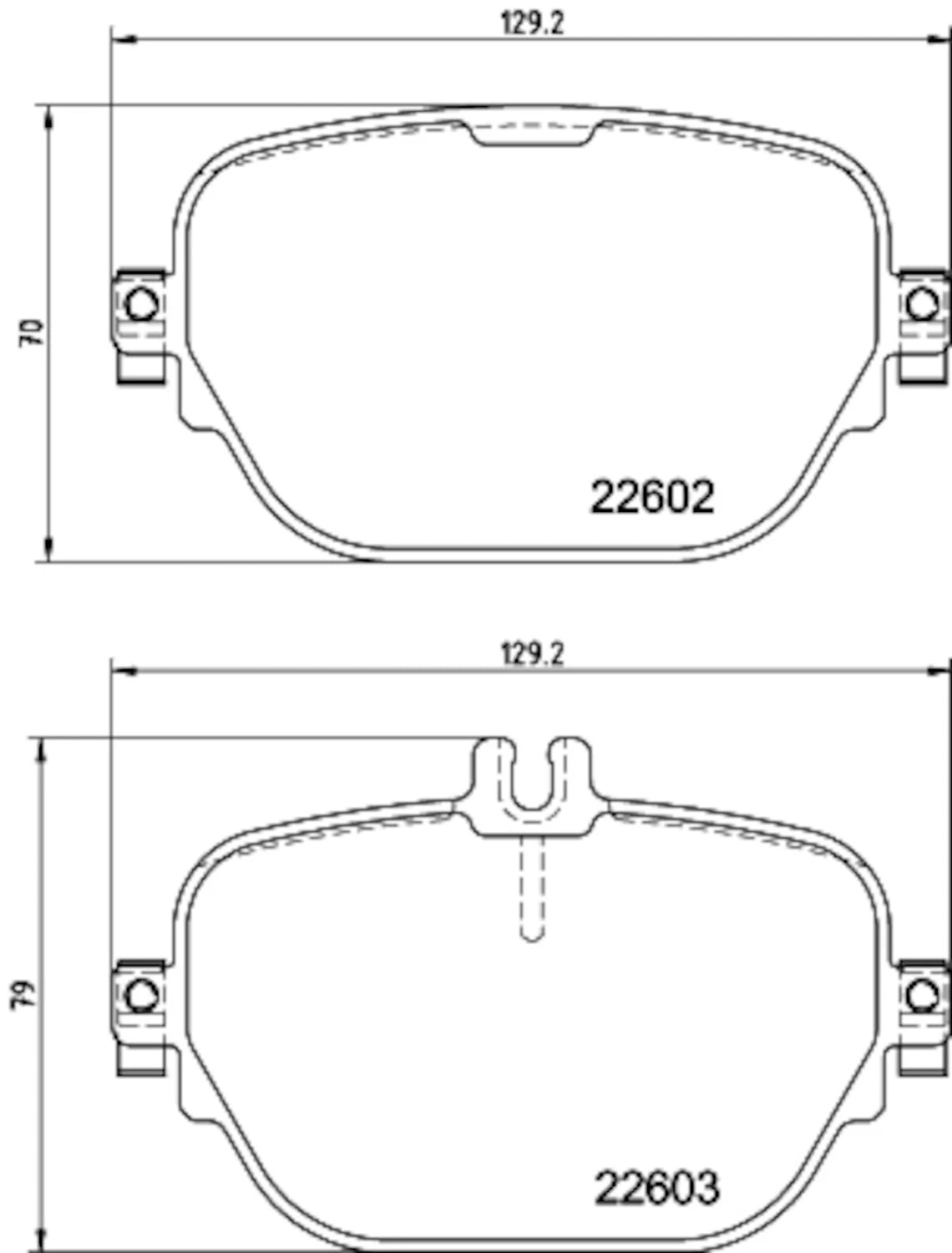 Set of 4 Rear Disc Brake Pads for Mercedes-Benz E450, CLS450 (355039221)