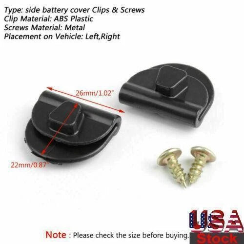 2X Battery Left Side Cover ABS Clips for Harley Sportster XL883 XL1200 (2004–2018)