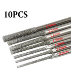 10PCS Drill Bit Set for Glass and Jade (0.8-2.5mm, 2.35mm Shank)