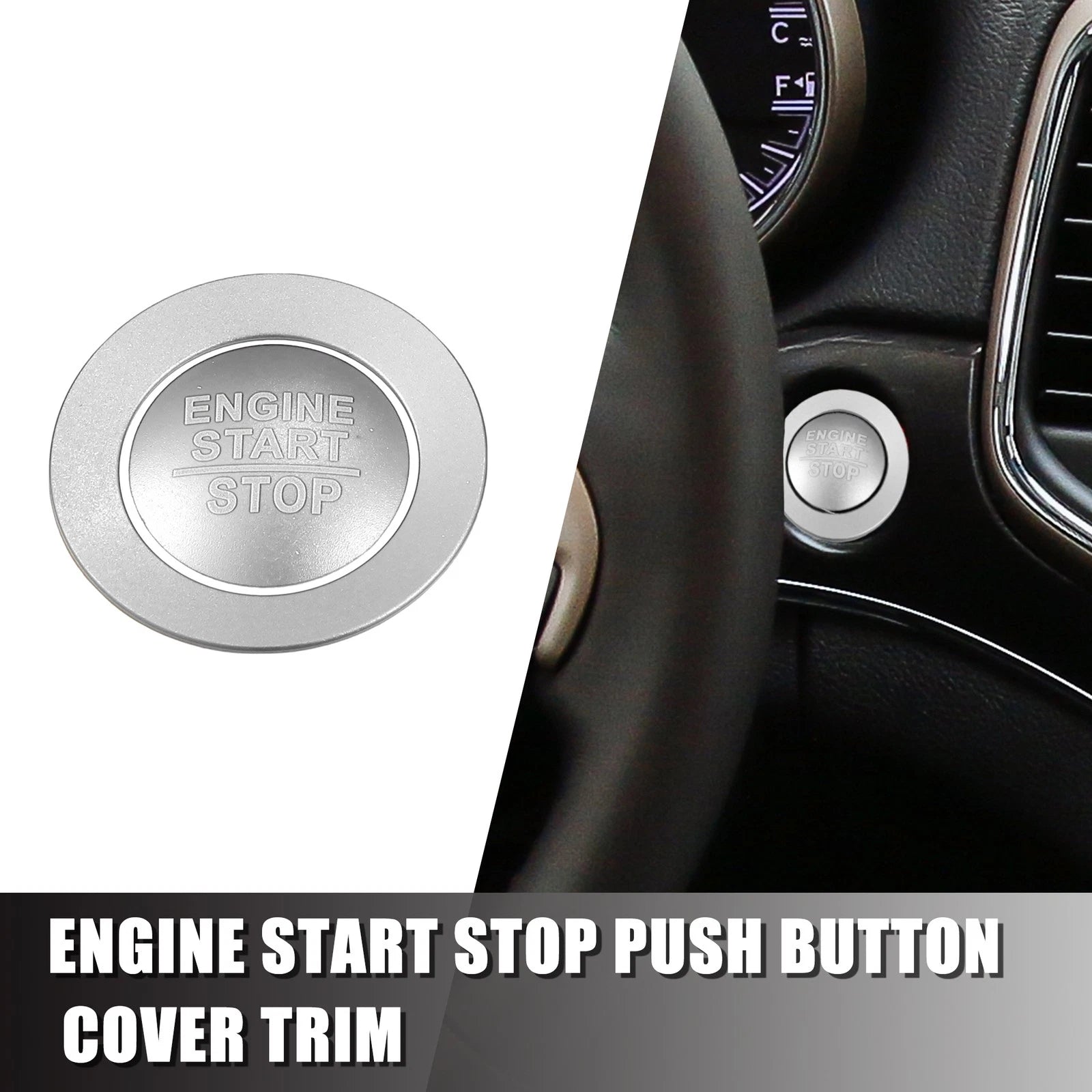 Engine Start Stop Button Cover Kit for Jeep Cherokee, Dodge (2014–2023)