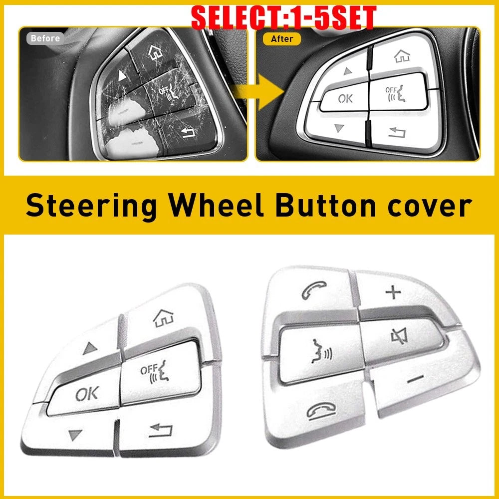 Steering Wheel Button Cover Trim for Mercedes C-Class GLC (2015–2020)