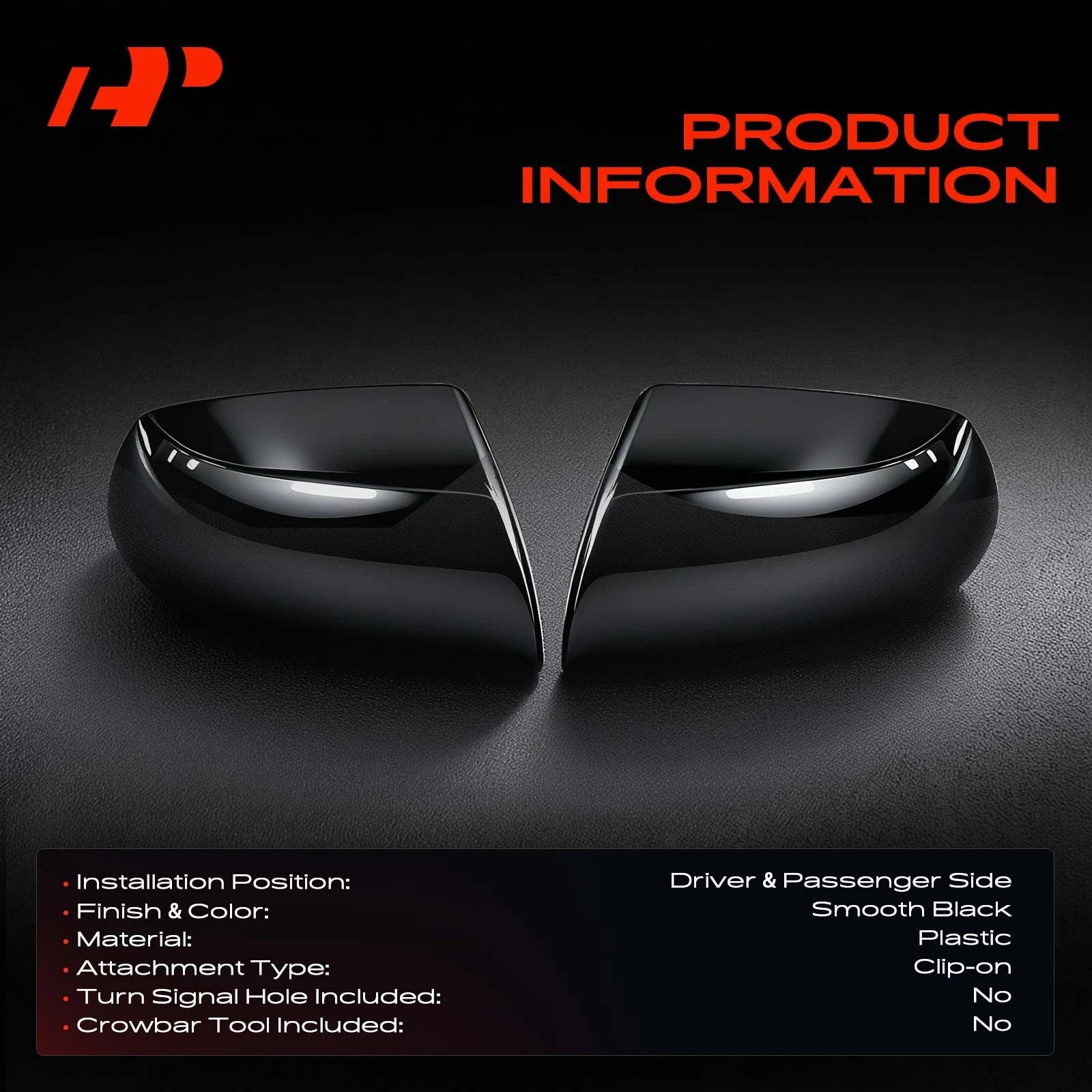 Pair Mirror Cover Caps for Nissan Rogue (2014–2020) Frontier (2022–2024)