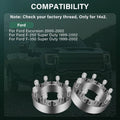 4X 2 Inch Wheel Spacers 8x170 for Ford F250 F350 Super Duty (1999–2002) 14x2 Studs