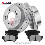Set of 2 Rear Disc Rotors Brake Pads for Hyundai Elantra (2007–2009)