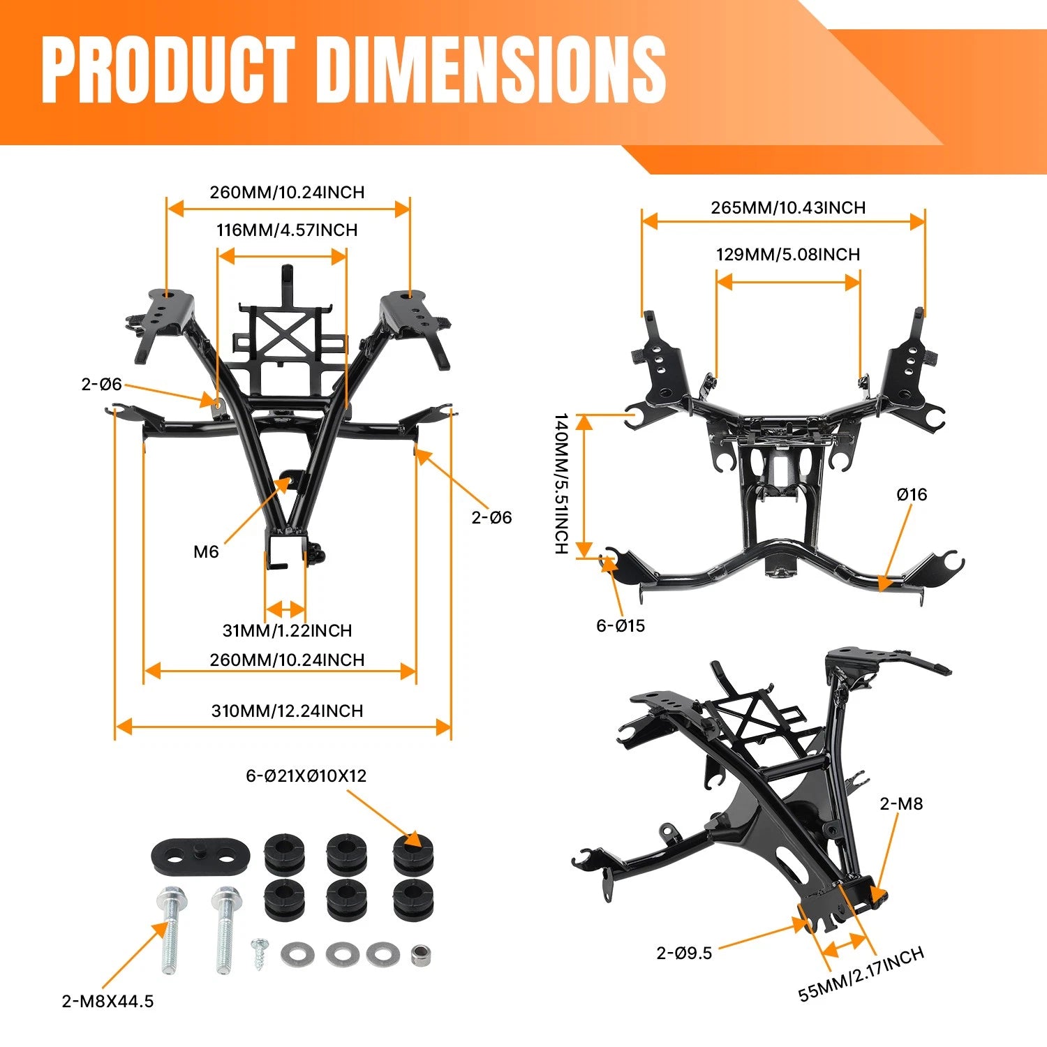 Aluminum Front Upper Fairing Stay Bracket for Yamaha YZF-R7 (2022–2025)
