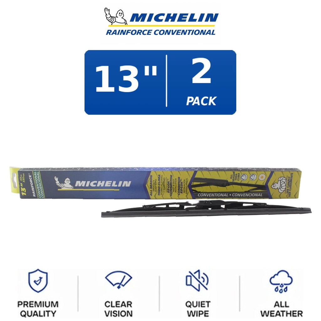 Set of 2 Michelin RainForce Wiper Blades for All Vehicles (13")