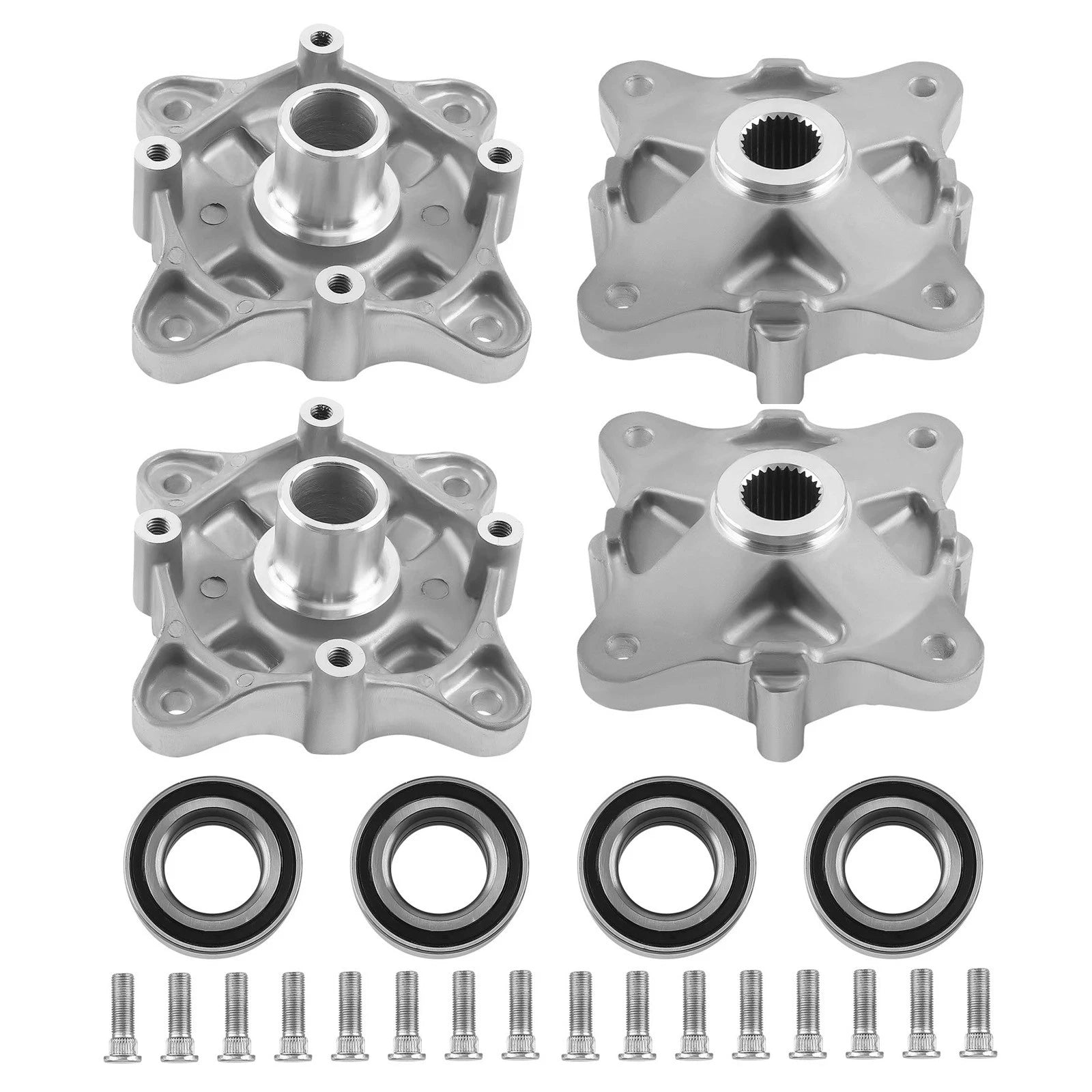 4x Complete Rear Hub Kit for Polaris RZR 800 EFI (2008–2013)