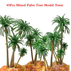 45pcs Coconut Palm Trees for HO N Scale Train Railroad Diorama