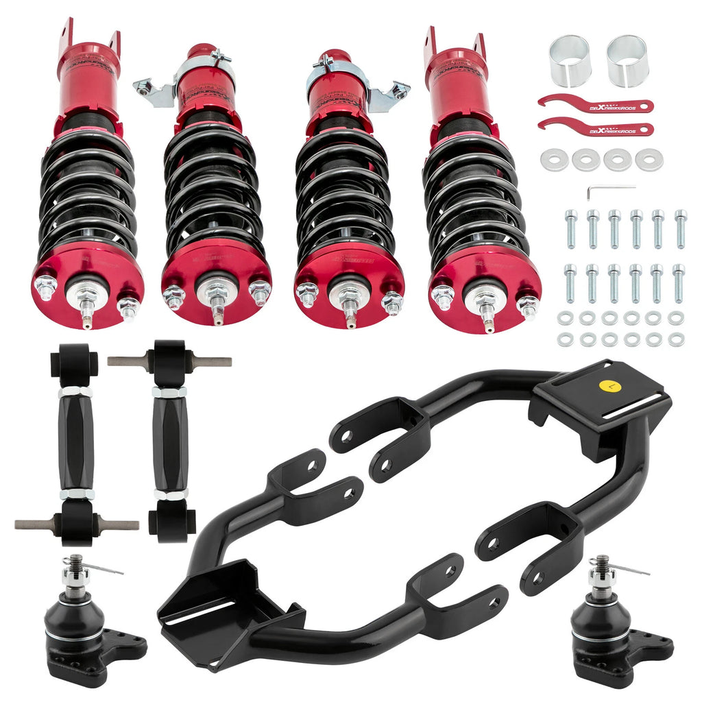 Coilovers & Adjustable Front Upper Camber Control Arm Kit for Honda Civic (1992–1995)