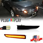 Smoked Amber LED Front Bumper Side Marker Signal Lights for Ford Fusion (2010–2012)
