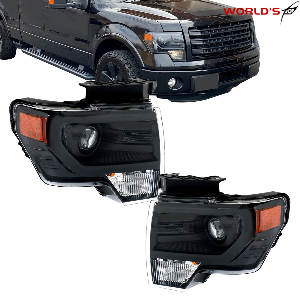 HID Projector Headlights for Ford F150 (2013–2014) Black Trim Pair