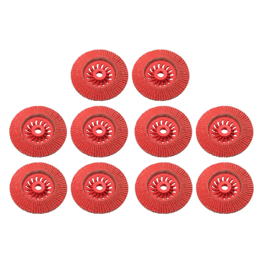 Set of 10 Flap Sanding Discs for Grinding Wheel (40 Grit, Type 29)