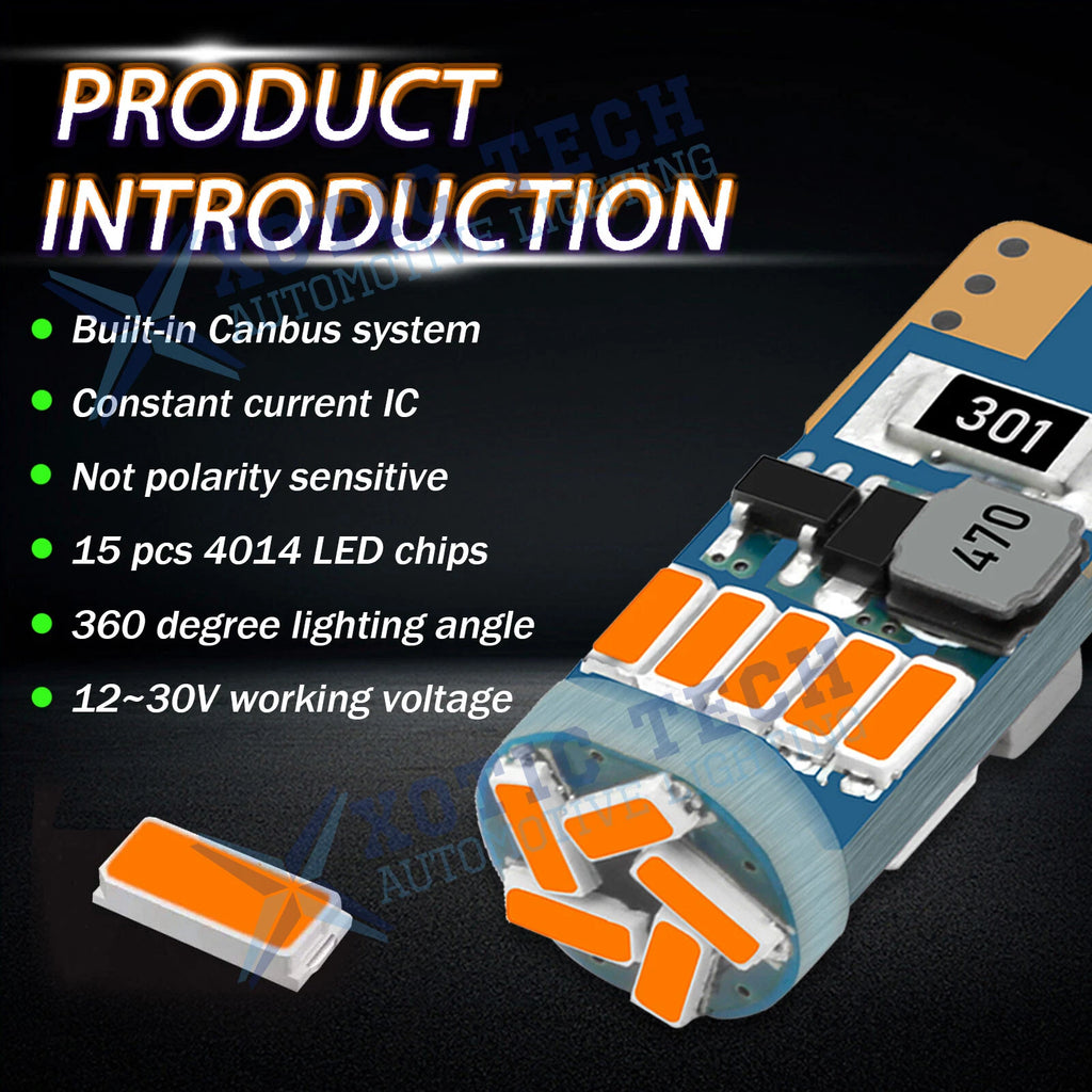 LED Side Marker Light Bulbs for T10 168 194 192 175 (3K Amber) (2010-2019)