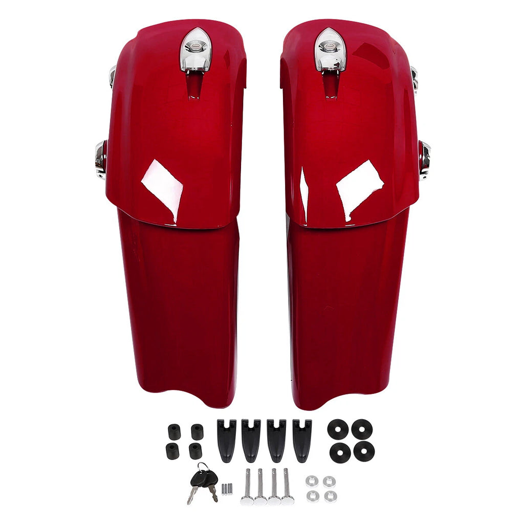 Red Hard Saddlebags with Electronic Latch for Indian Chieftain Roadmaster (2014–2023)