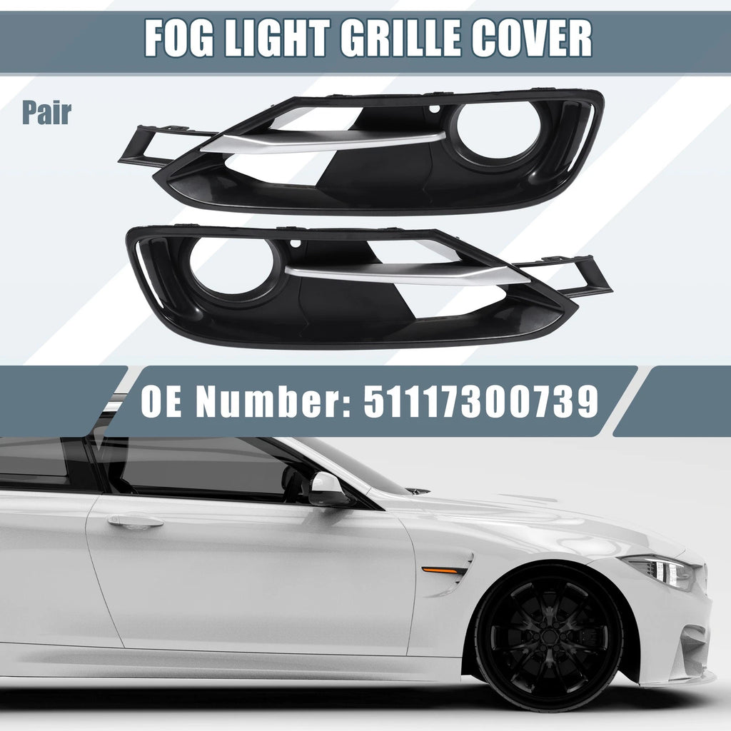1 Pair Fog Light Grille Cover Trim 51117300739 for BMW F30 (2012–2019)