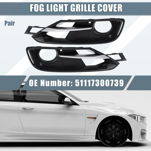 1 Pair Fog Light Grille Cover Trim 51117300739 for BMW F30 (2012–2019)