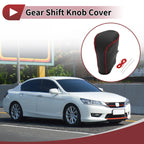 Gear Shift Knob Cover for Honda Accord (2008–2012) Black Red Faux Leather