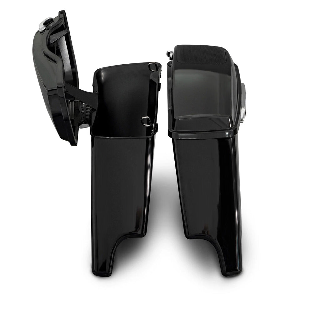 5" Stretched Extended Hard Saddlebags with 6x9" Speaker Lid for Harley Touring