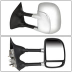 Chrome Powered Telescoping Towing Mirror + Heat for Ford F250-F500 (1999–2007)