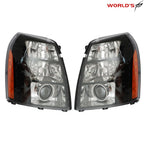 Set of 2 HID Black Headlights for Cadillac Escalade (2007–2014)