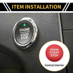 Engine Start Stop Button Switch Knob Cover for Toyota Tacoma (2016–2023) Red