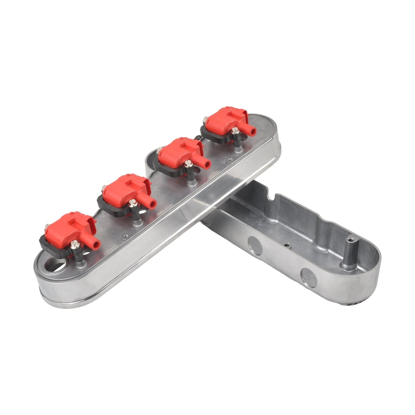 2Pcs Aluminum Valve Cover for Chevy LS (Finned, Polished)