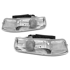 Chrome Housing Clear Lens Headlights for Chevy Silverado/Suburban (1999–2006)