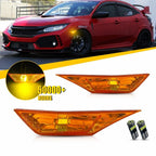 2X Amber LED Side Marker Lights for Honda Civic Sedan/Hatchback/Coupe (2016–2021)