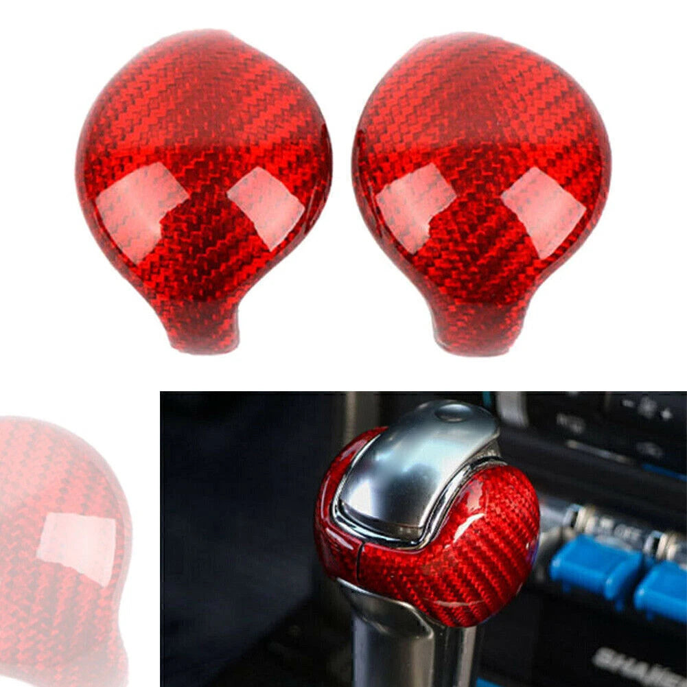 2X Carbon Fiber Gear Shift Knob Trim Cover for Ford Mustang (2015–2019)