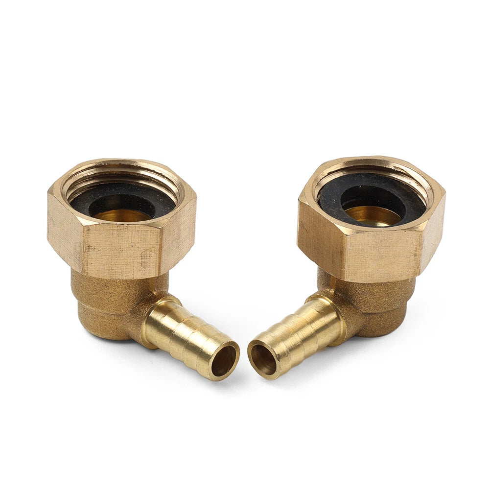 2pcs Brass Hose Barb Elbow Fitting 8mm x G1/2 for Pipe Connectors