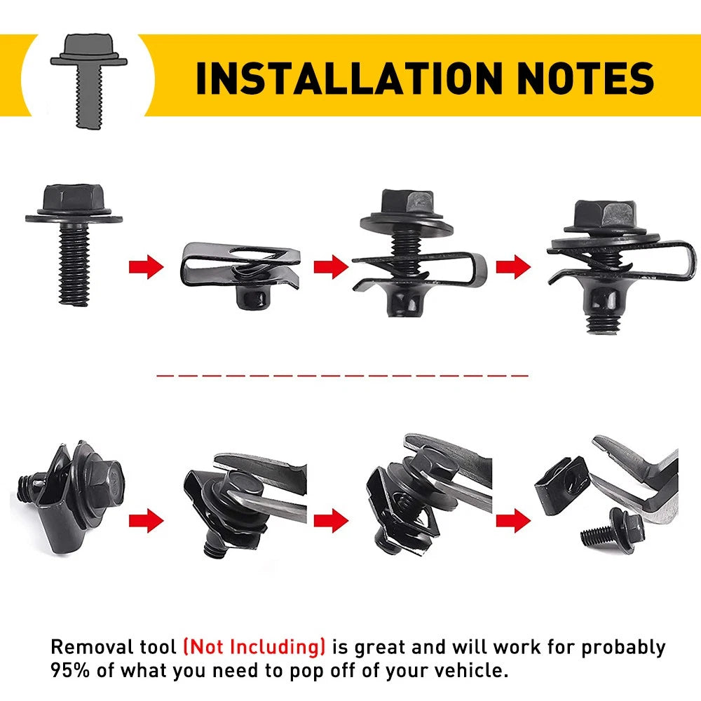 U-nut Clips for Nissan (M6 Engine Under Cover Splash Shield Guard)