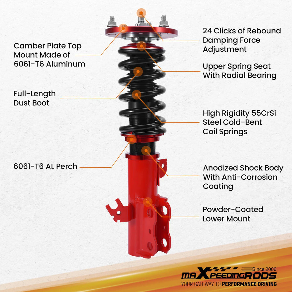 Complete Coilovers Suspension Kit for Camry (1995–2001) Adjustable Damper