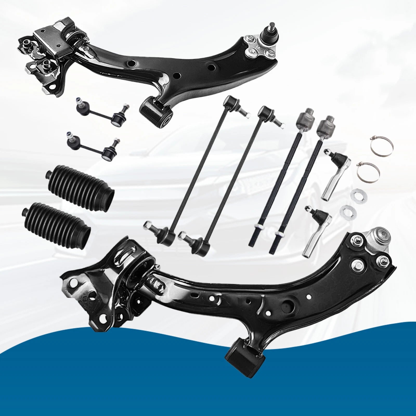 12x Control Arm Suspension Kit w/ Ball Joints Tie Rod for Honda CR-V (2007–2011)